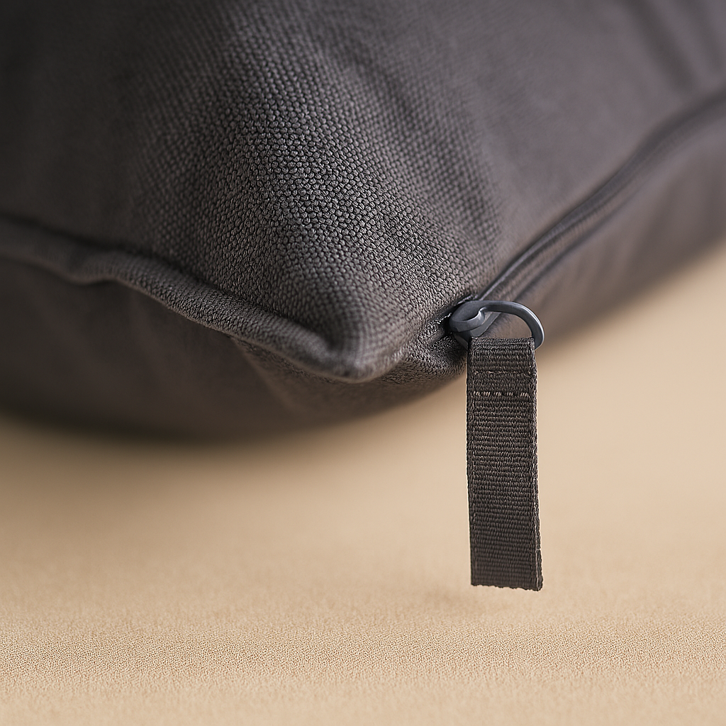 Dark Grey Cotton Cushion 50x50 cm