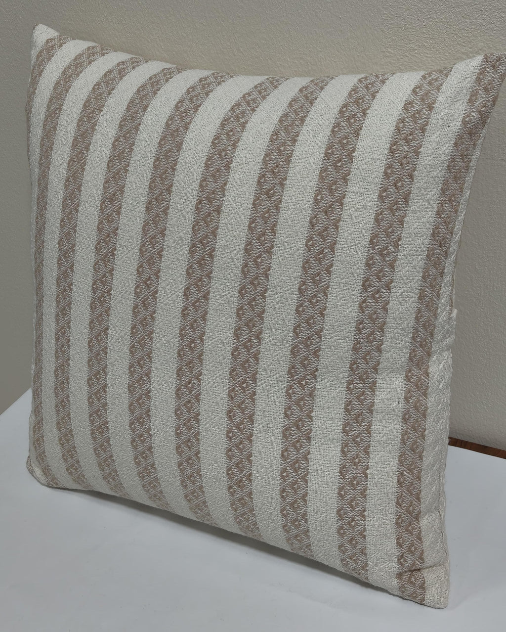 Decorative Stripe Cotton Cushions- Beige