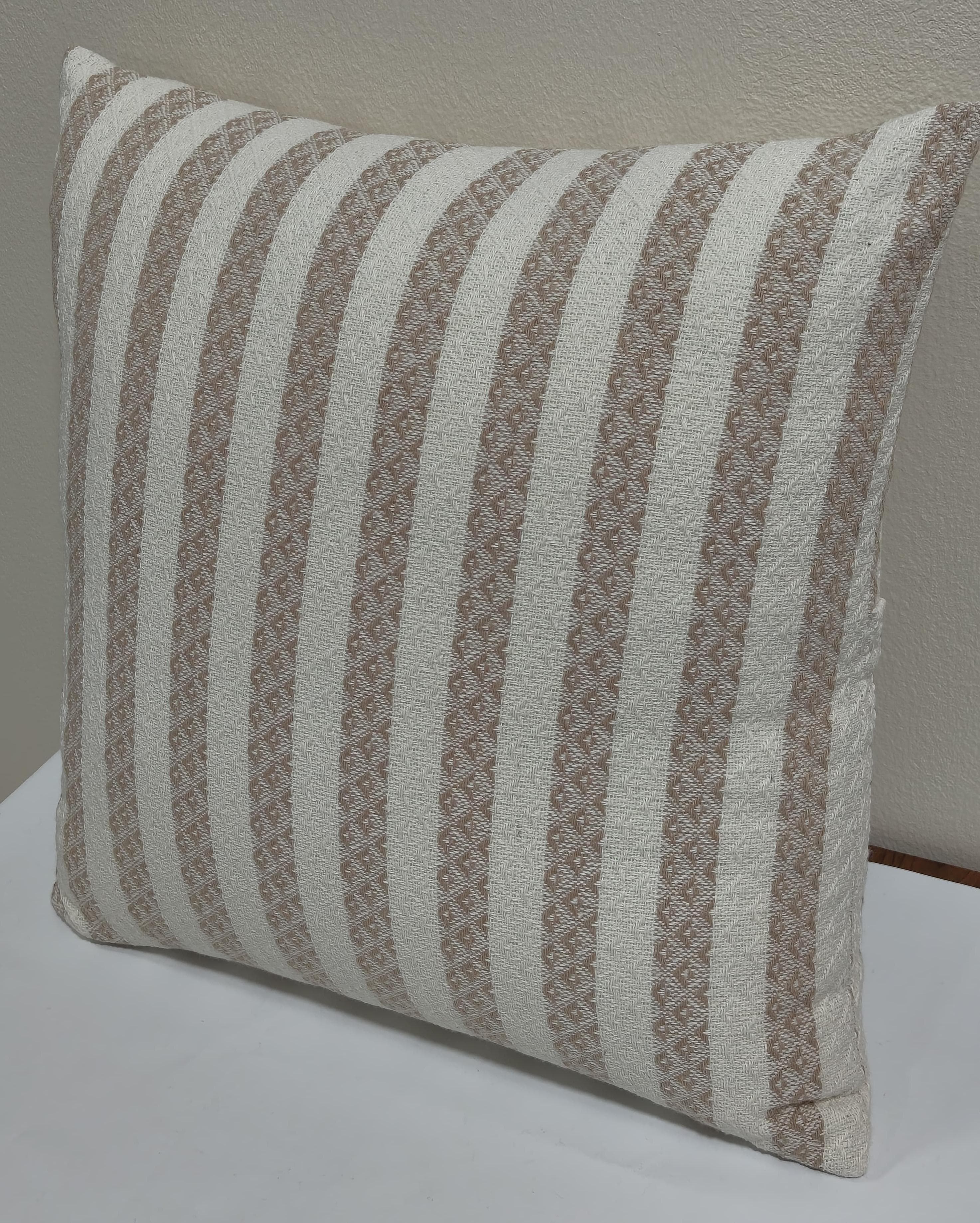 Decorative Stripe Cotton Cushions- Beige