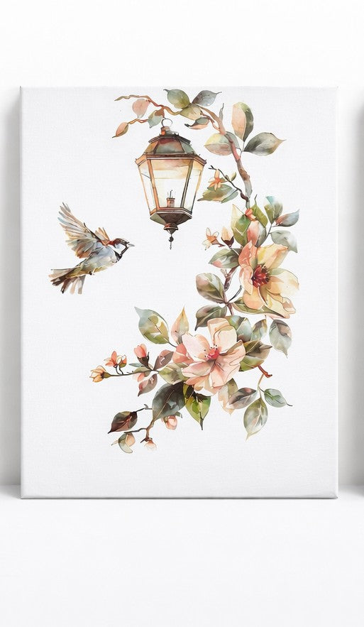 Whispering Petal - Lantern Wall Sticker - 30 x 20cm