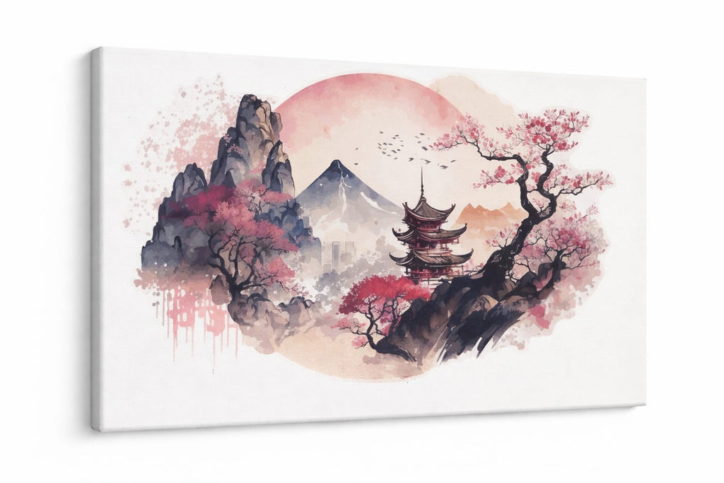 Japanese Inspired art - Sticker on Canvas - 30 x 50 cm