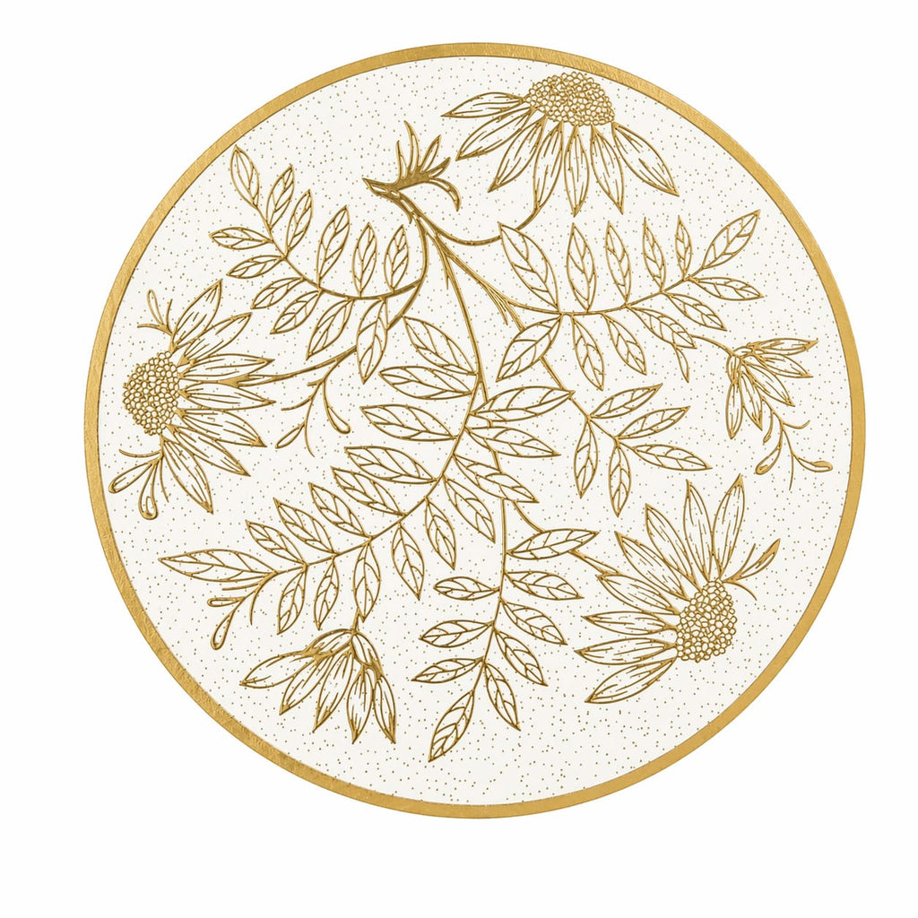 Round Botanical Placemats - Elegant Non-Slip Table Mat (Set of 4 Nos)(Available in 2 Colours)