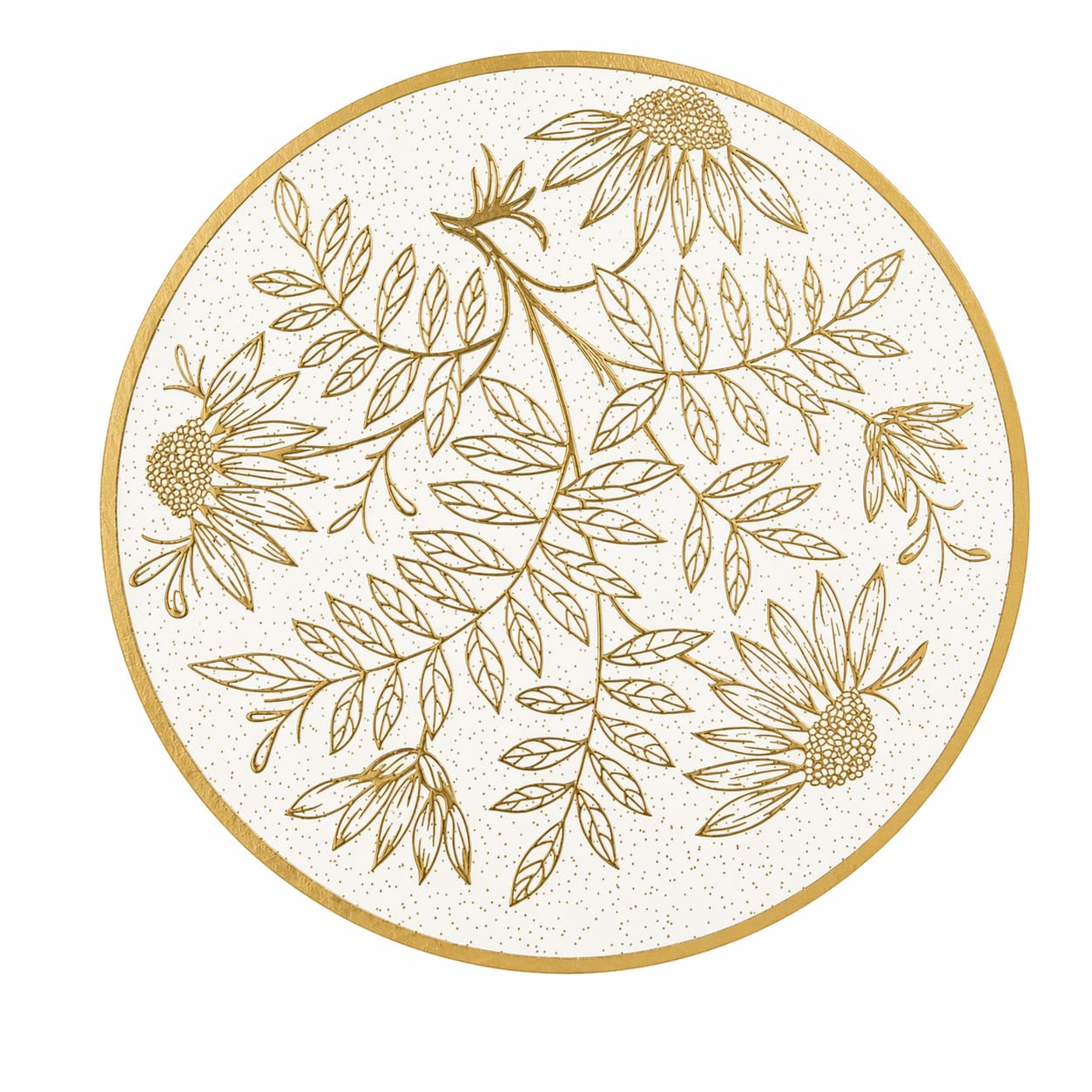 Round Botanical Placemats - Elegant Non-Slip Table Mat (Set of 4 Nos)(Available in 2 Colours)