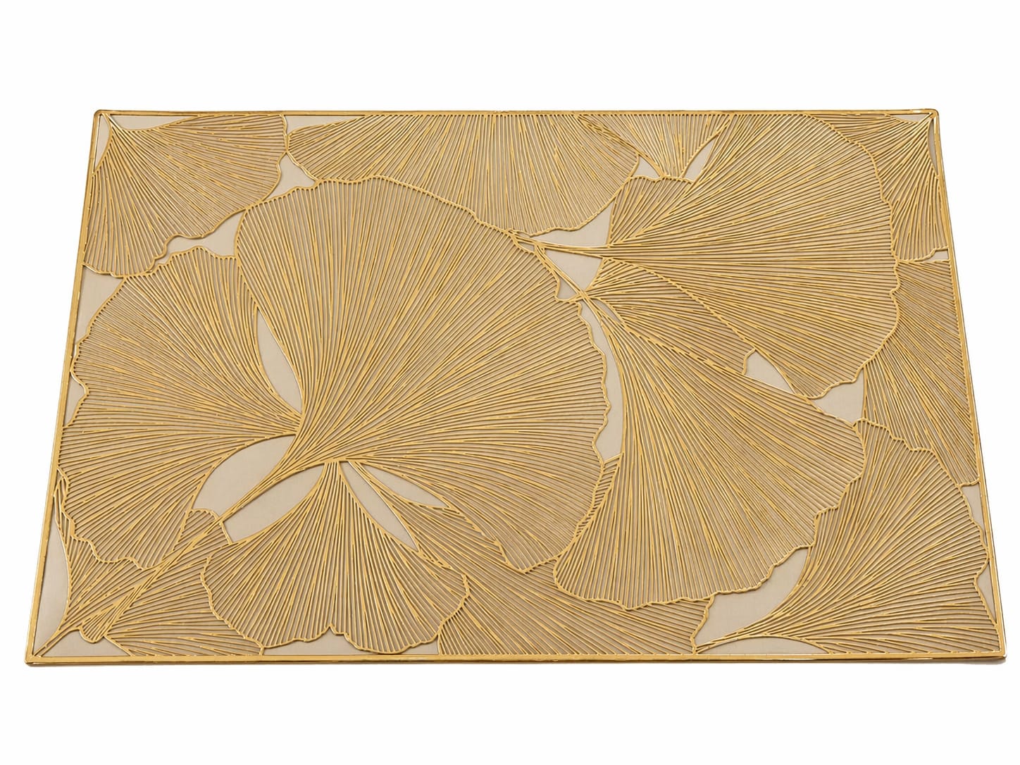 Gold Decorative Dining Placemats – Luxury Leaf Pattern Table Mat (Set of 4)