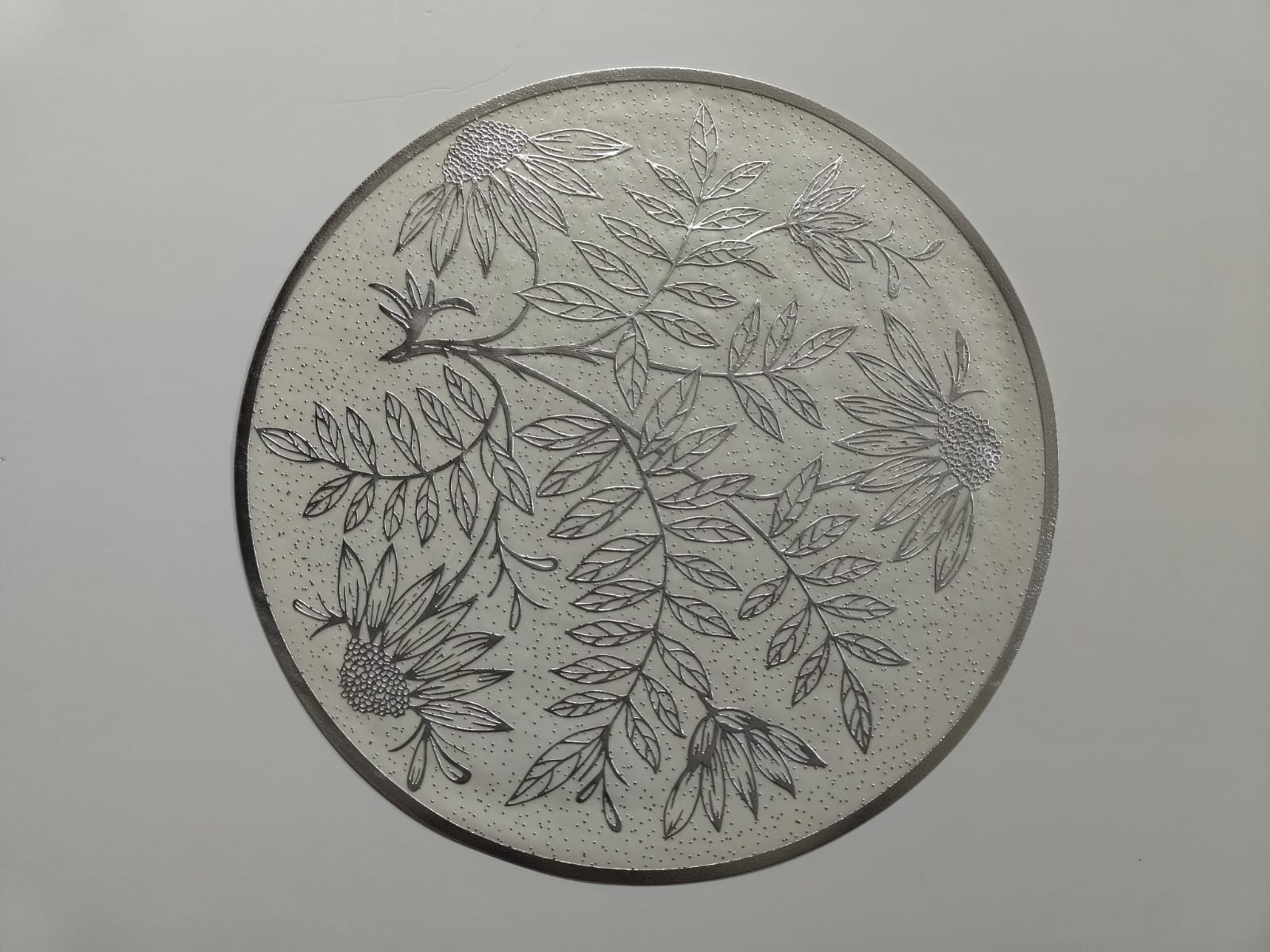 Round Botanical Placemats - Elegant Non-Slip Table Mat (Set of 4 Nos)(Available in 2 Colours)