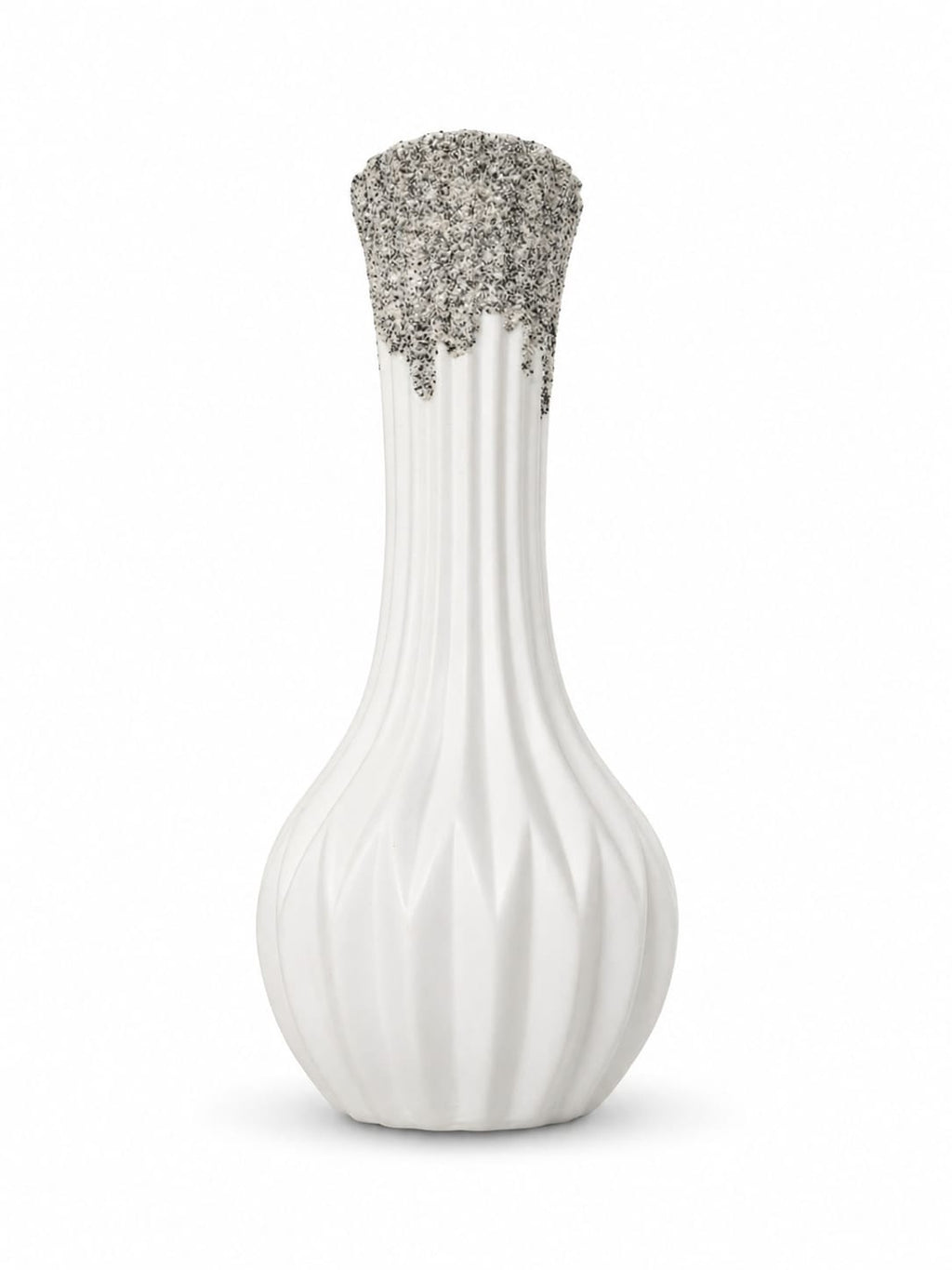 Modern Textured Ceramic Vase – Stone Finish Top