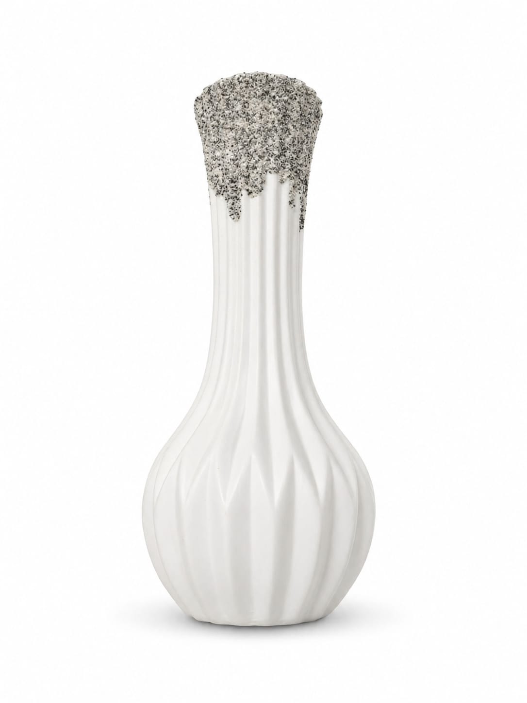 Modern Textured Ceramic Vase – Stone Finish Top