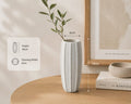 Elegant Ribbed Ceramic Vase –18cm