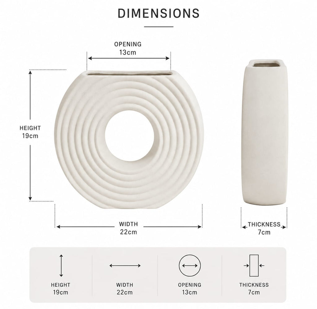 Modern Ceramic Donut Vase | 19cm