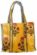 Light Mustard Quilted Tote Bag for Women – Reversible
