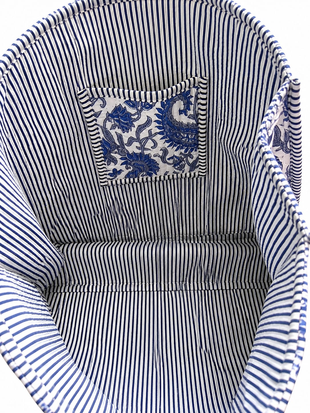 Blue Quilted Cotton Tote Bag – Reversible