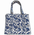 Blue Quilted Cotton Tote Bag – Reversible