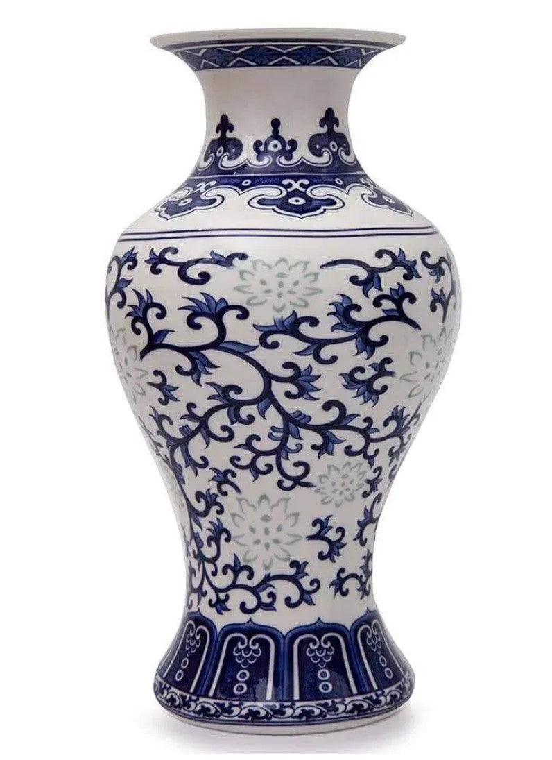 Blue White Ceramic Vase| 25cm