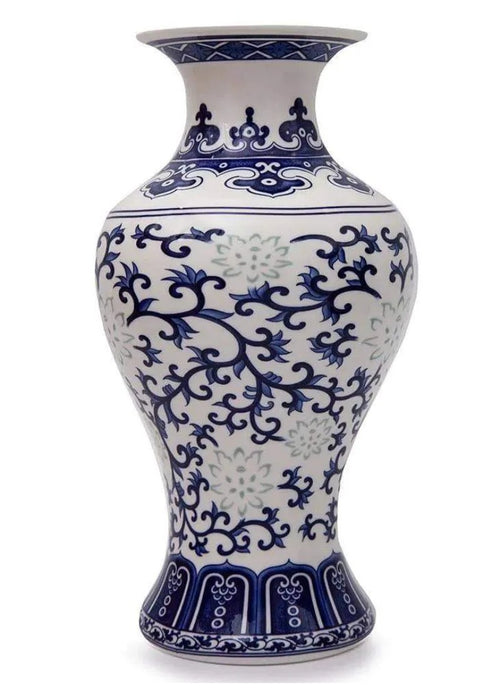 Blue White Ceramic Vase| 25cm