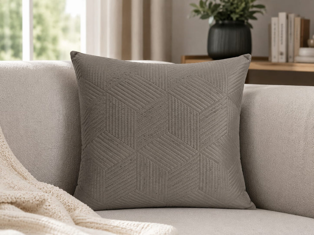 Quilted Geometric Velvet Cushion