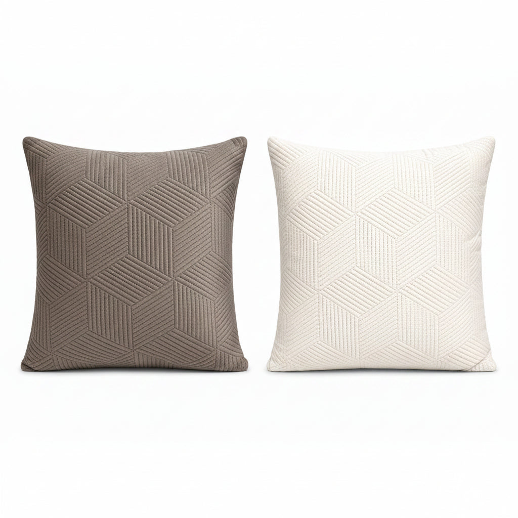 Quilted Geometric Velvet Cushion