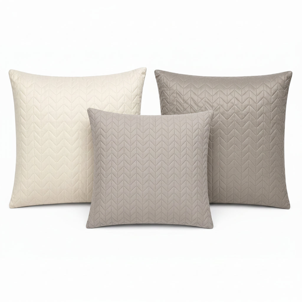 Quilted Chevron Velvet Cushion