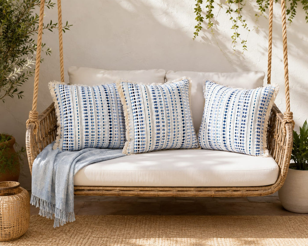Special Polka Dot Cushion with Fringe