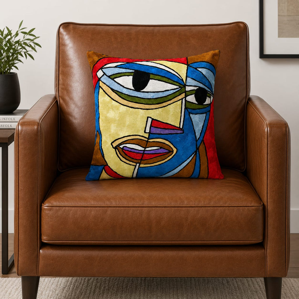Handmade Silk Embroidery Cushion- Pattern 1