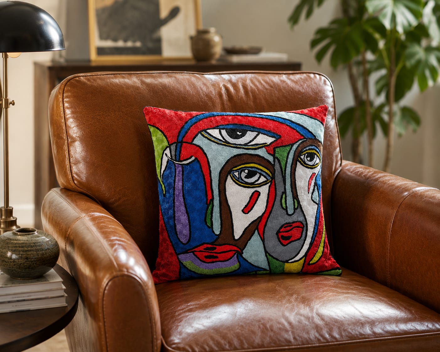 Handmade Silk Embroidery Cushion- Pattern 2