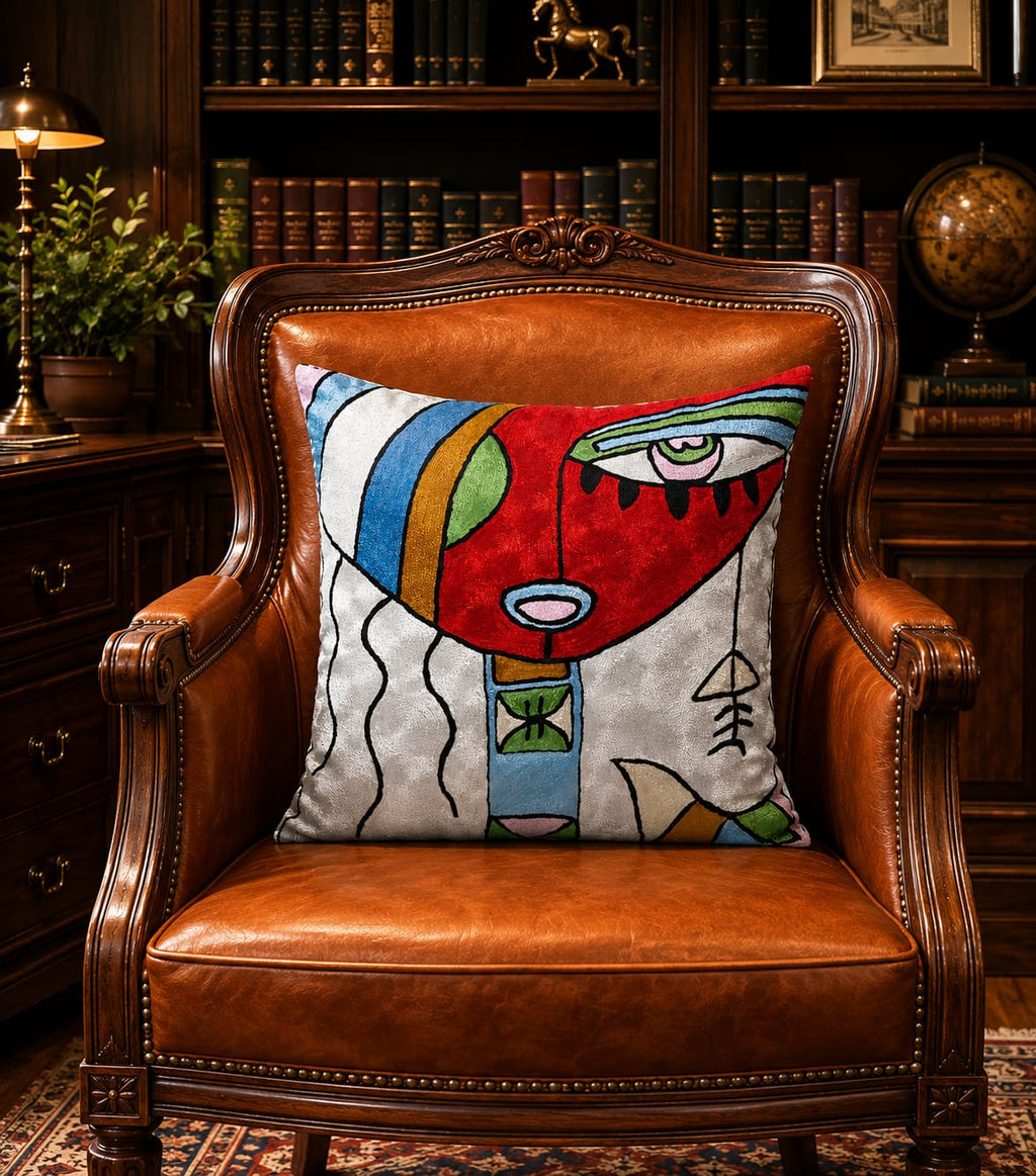 Handmade Silk Embroidery Cushion- Pattern 4