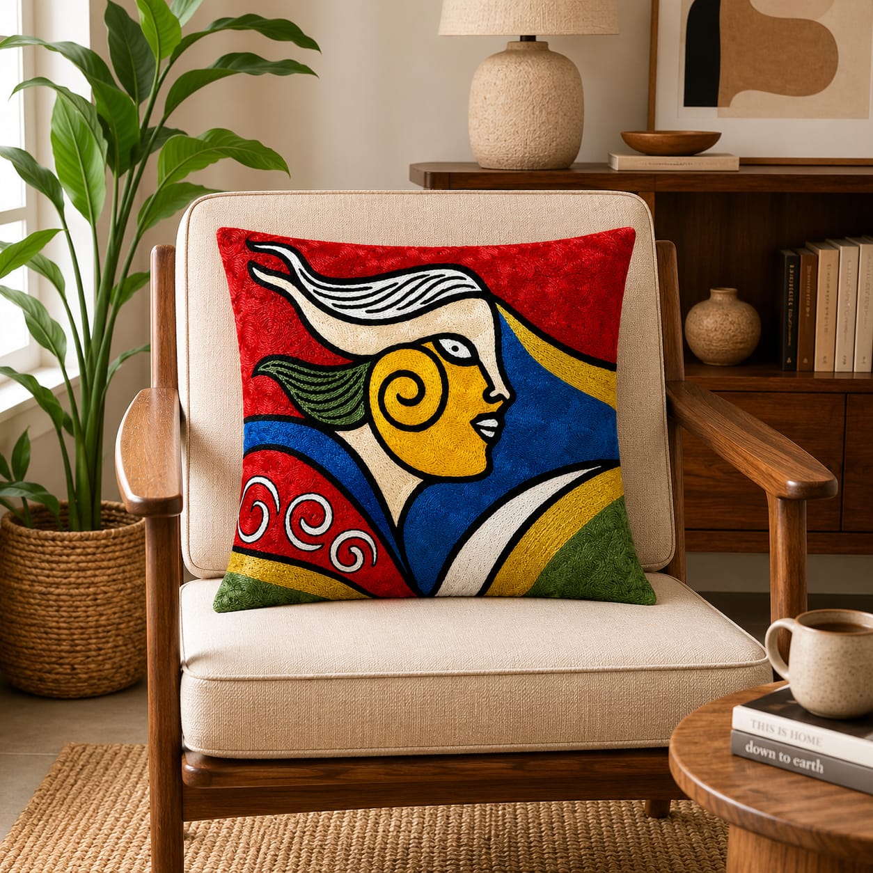 Handmade Silk Embroidery Cushion- Pattern 5