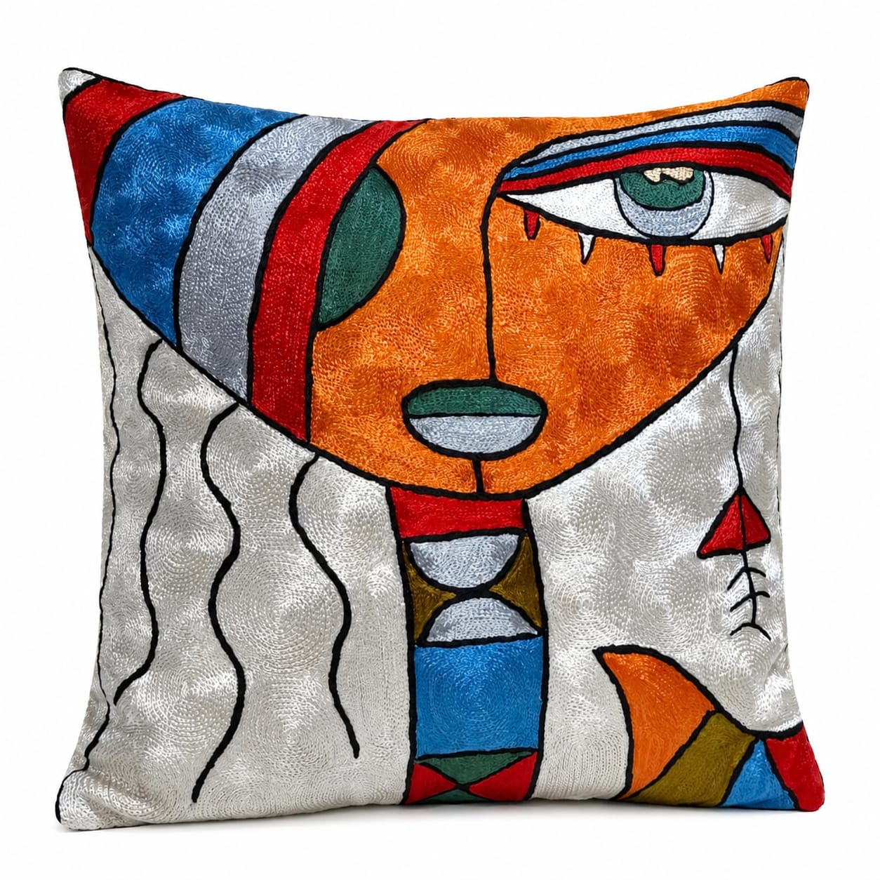 Handmade Silk Embroidery Cushion- Pattern 7