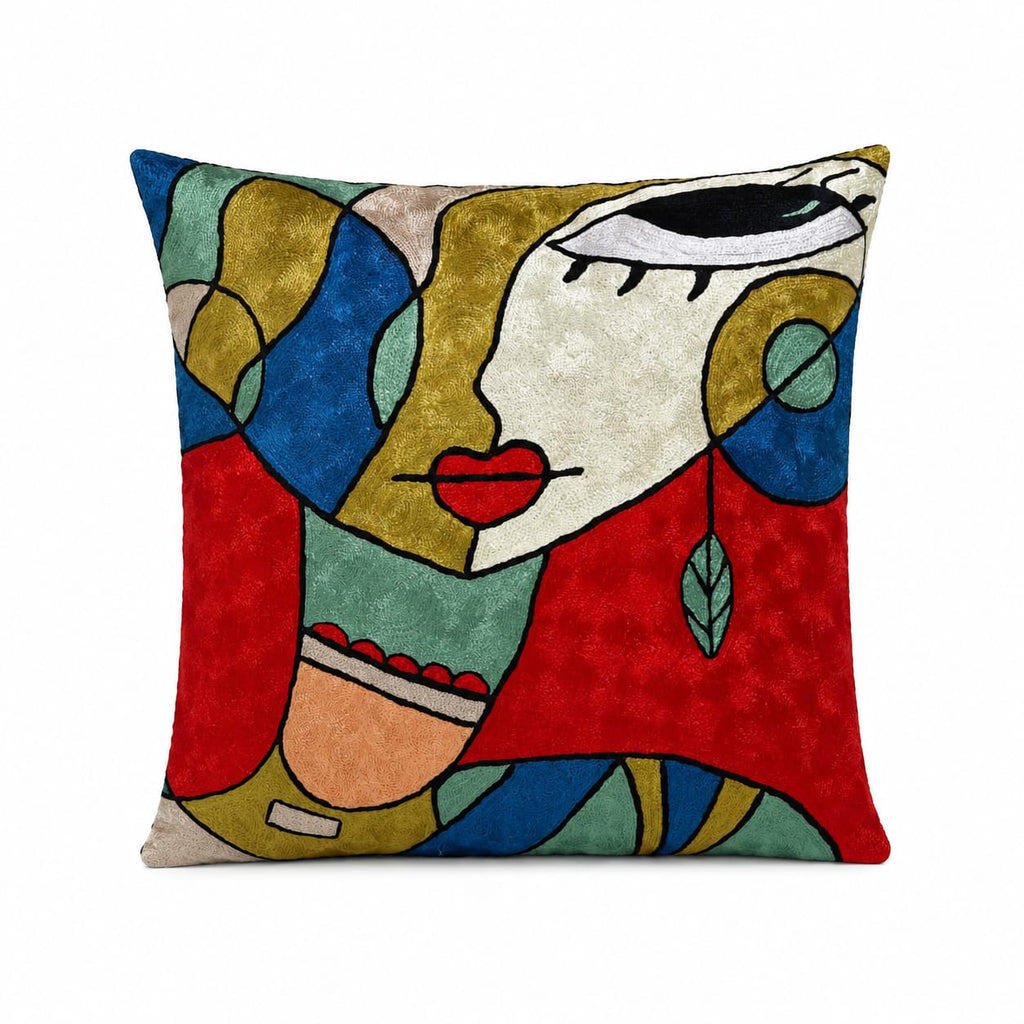 Handmade Silk Embroidery Cushion- Pattern 6