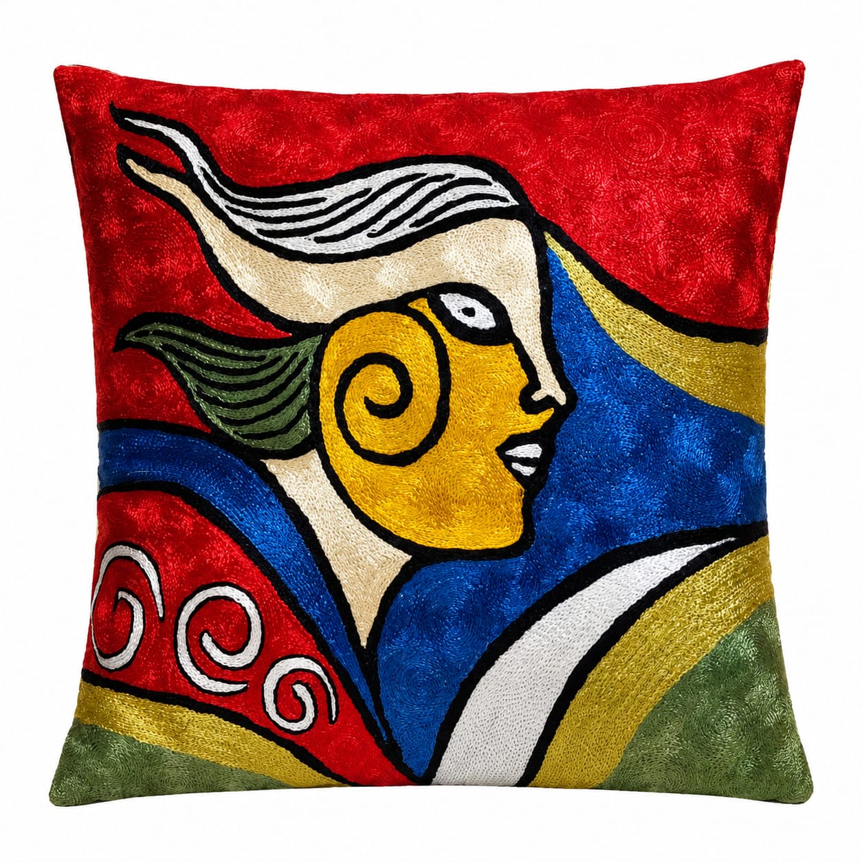 Handmade Silk Embroidery Cushion- Pattern 5