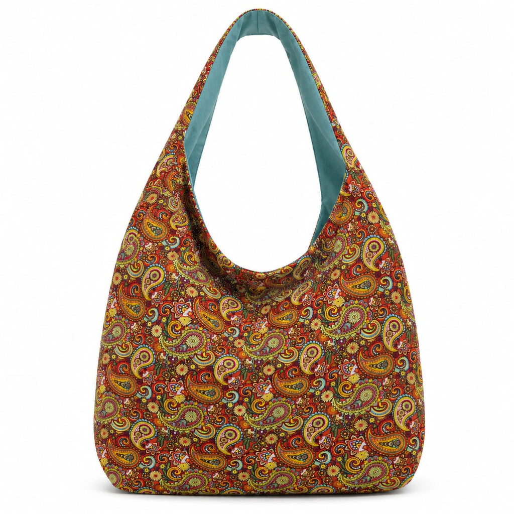 Women's Handbags- Multi-Colour Paisley