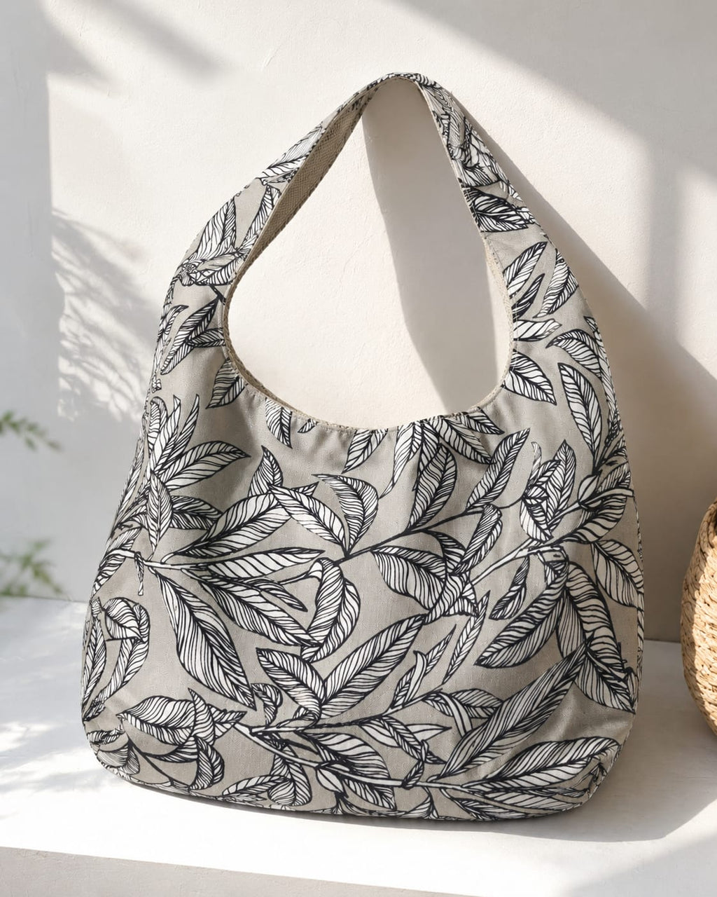 Women's Handbags - Grey Botanical- MYB+