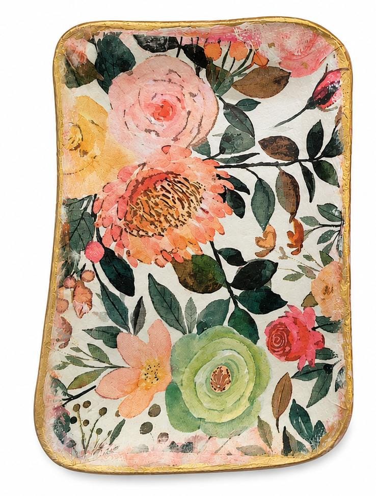 Botanical Bloom - Artistic Tray - Rounded Rectangular - 1 PCS