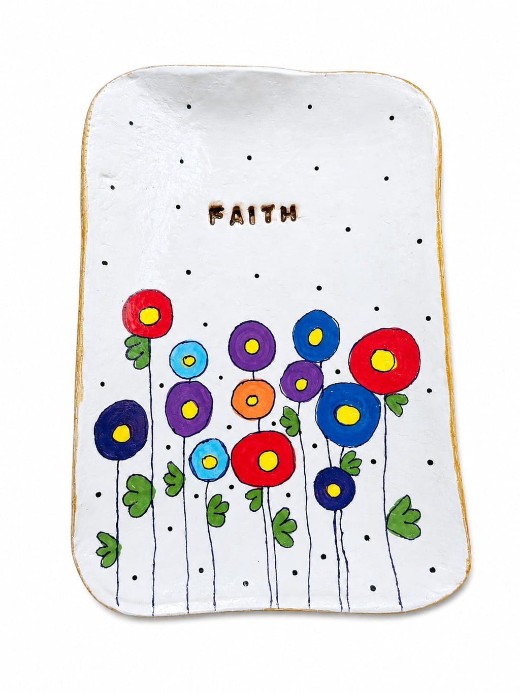 Floral Incense Stick Holder Tray- Faith