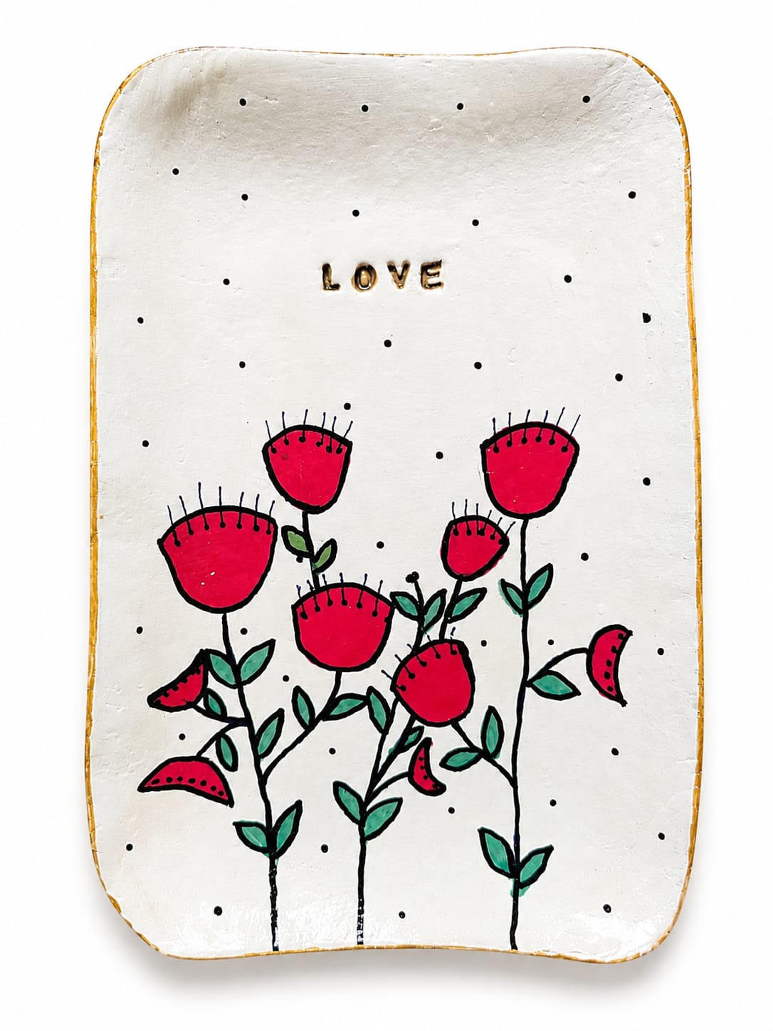 Floral Incense Stick Holder Tray- Love