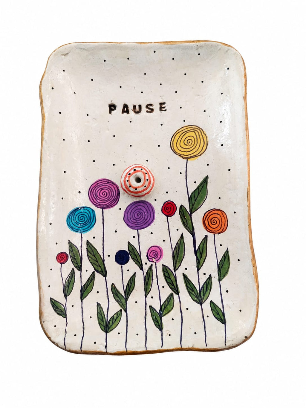 Floral Incense Stick Holder Tray- Pause
