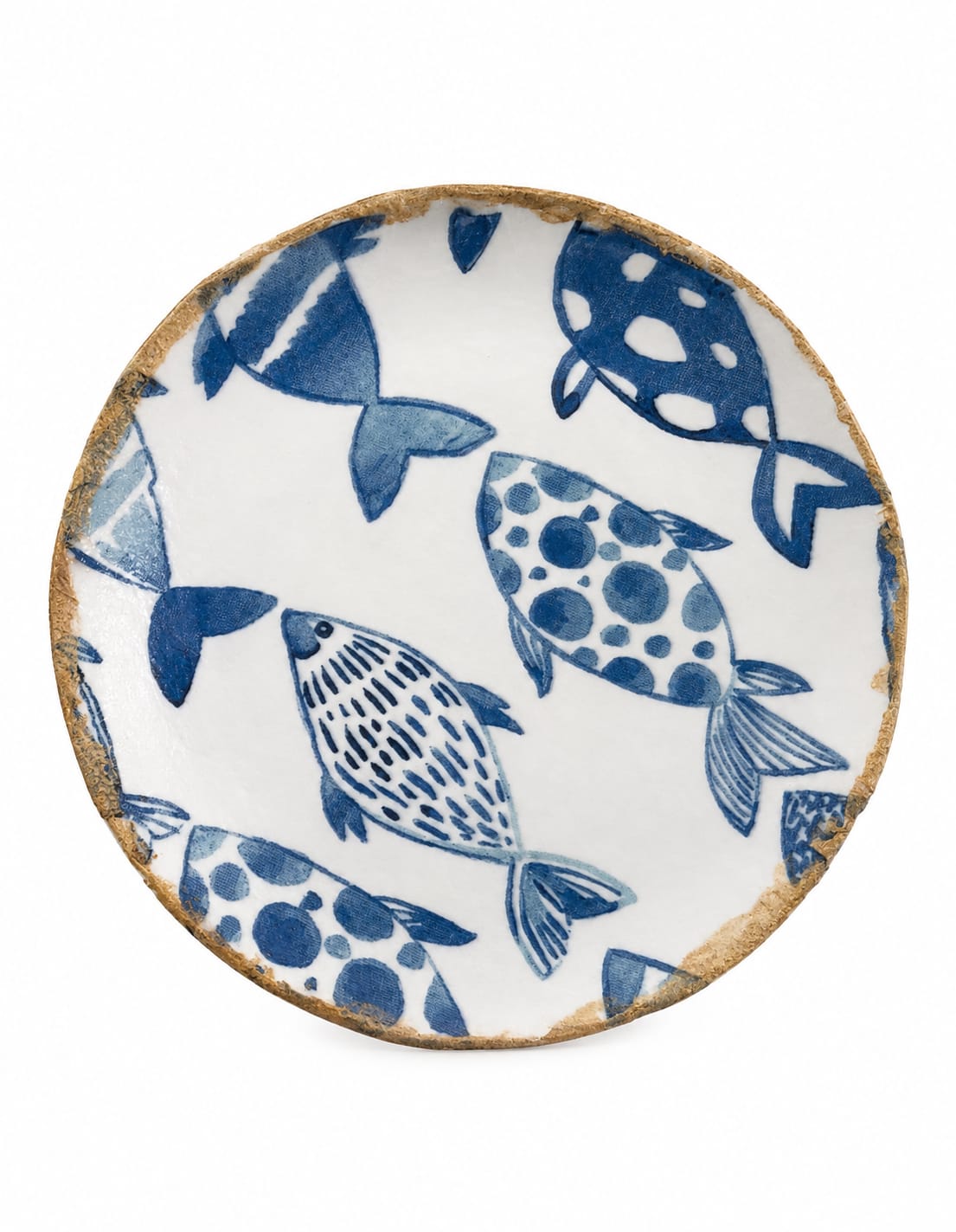 Hand Painted Coastal Fish Tray - Round Shape