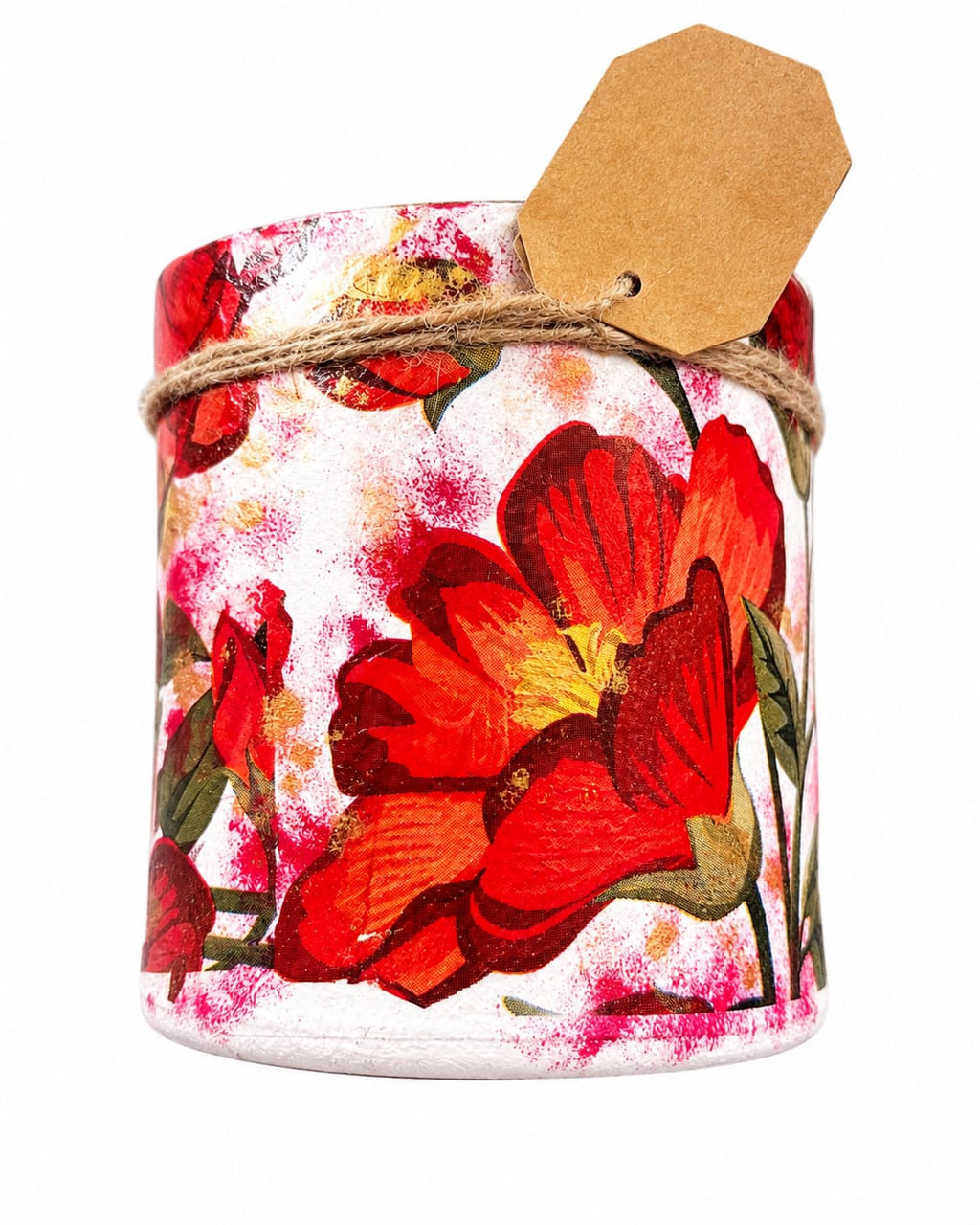 Hand Painted Blossom Glass- Candle Holder