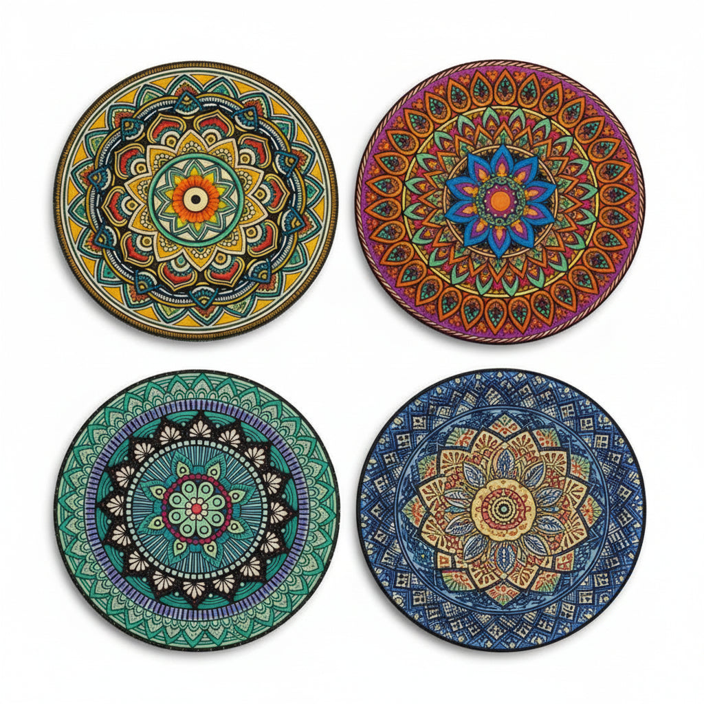 Graphics Mandala Coasters, Sets of 4 - ST1