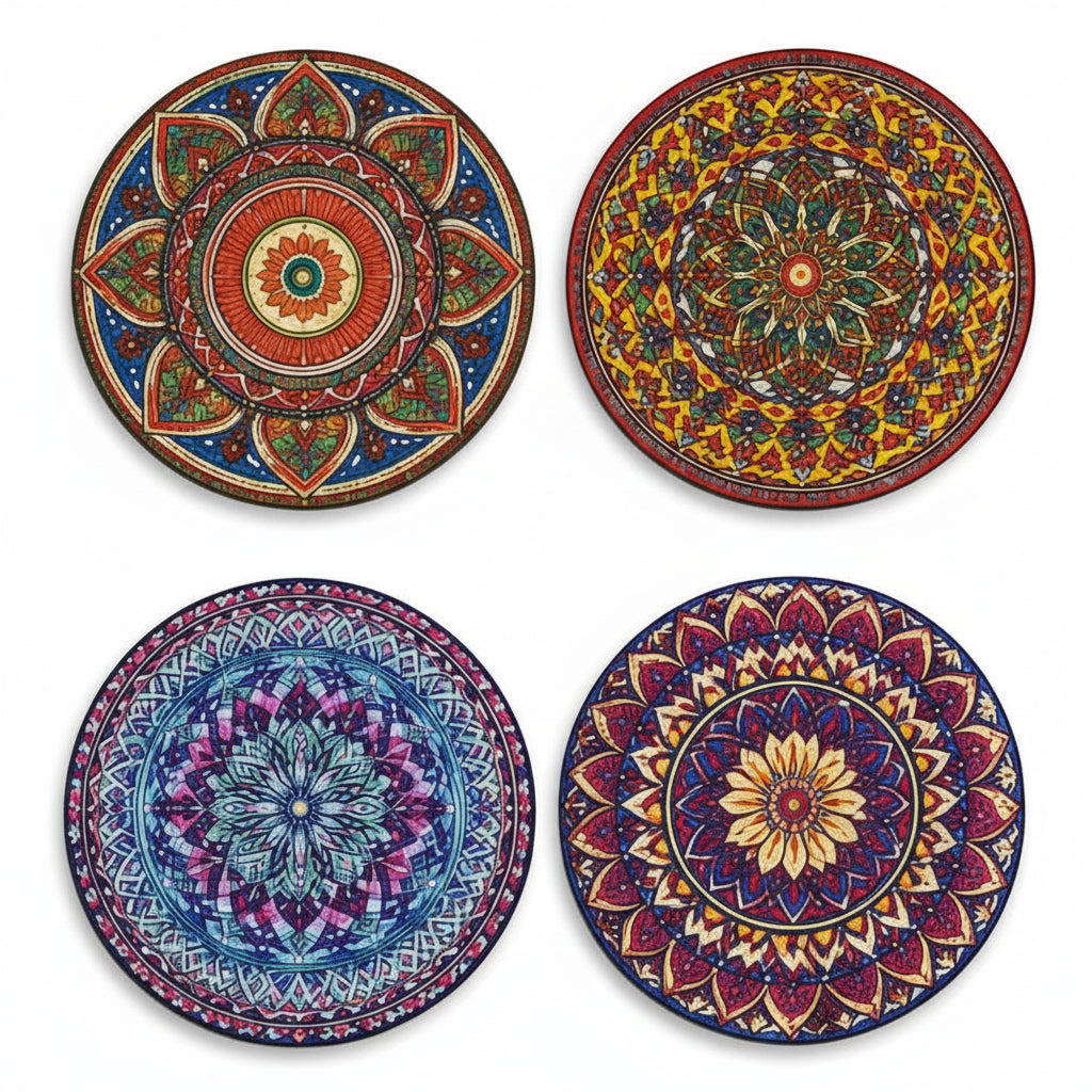 Graphics Mandala Coasters, Sets of 4 - ST2