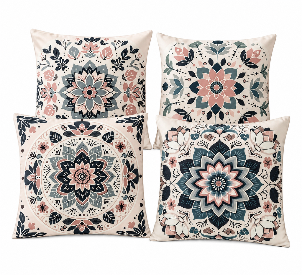 Printed Mandala Cushions - 4 Patterns