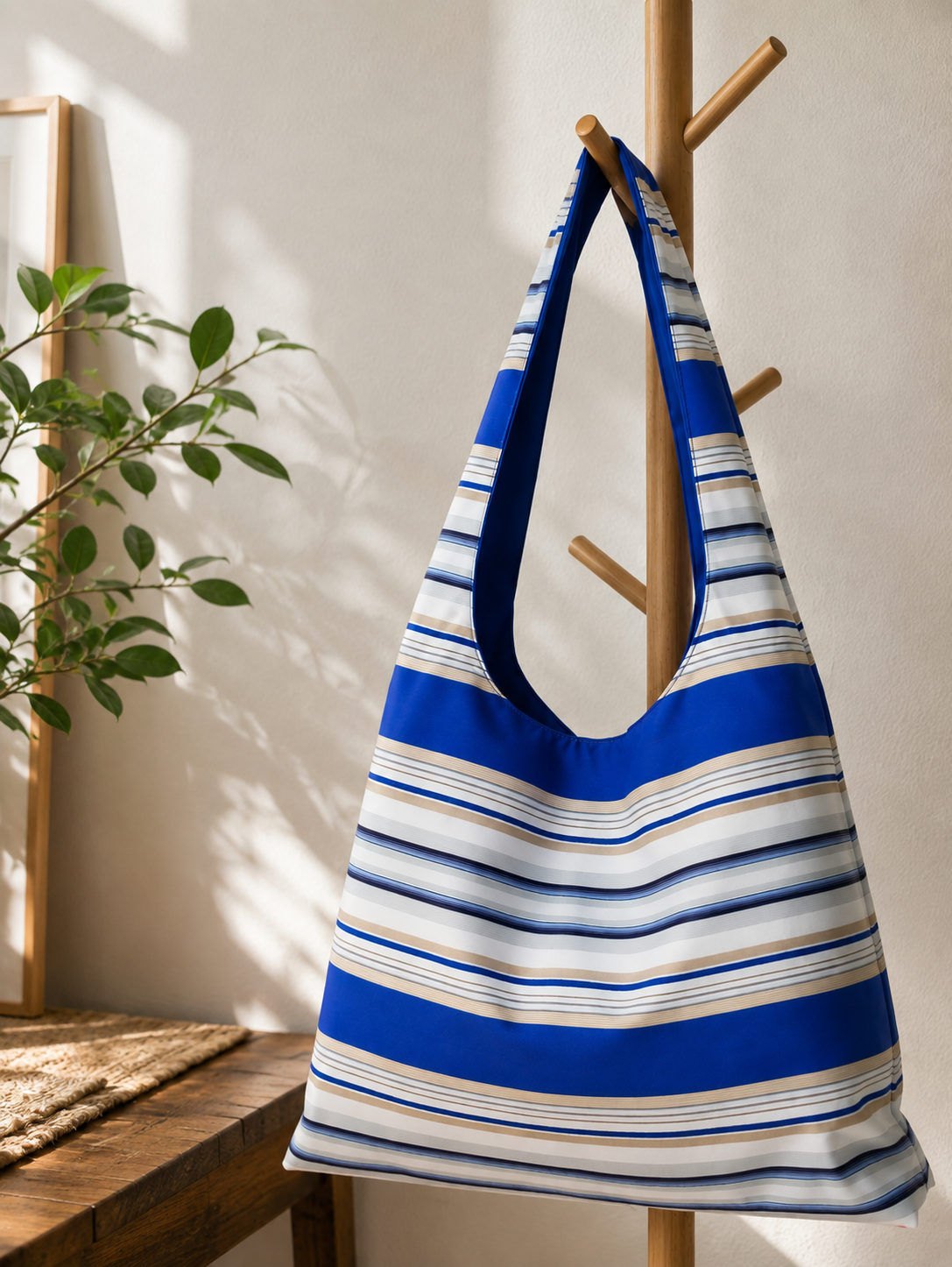 Women's Handbags - Blue Stripes- MYB+