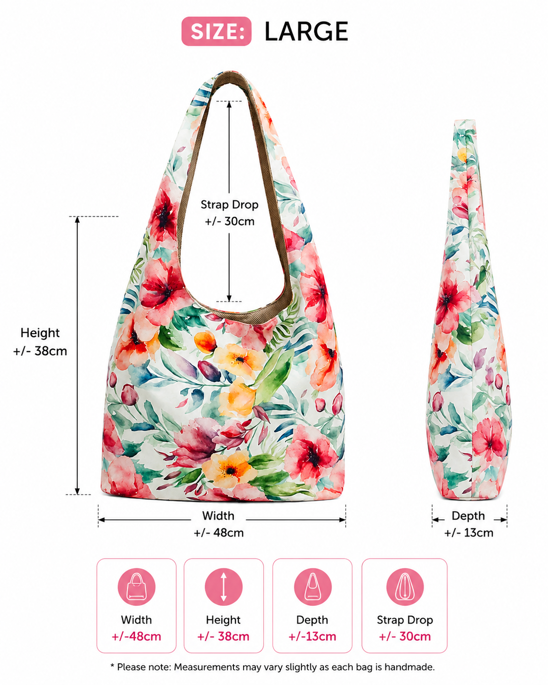 Women's Handbags - White Floral- MYB+