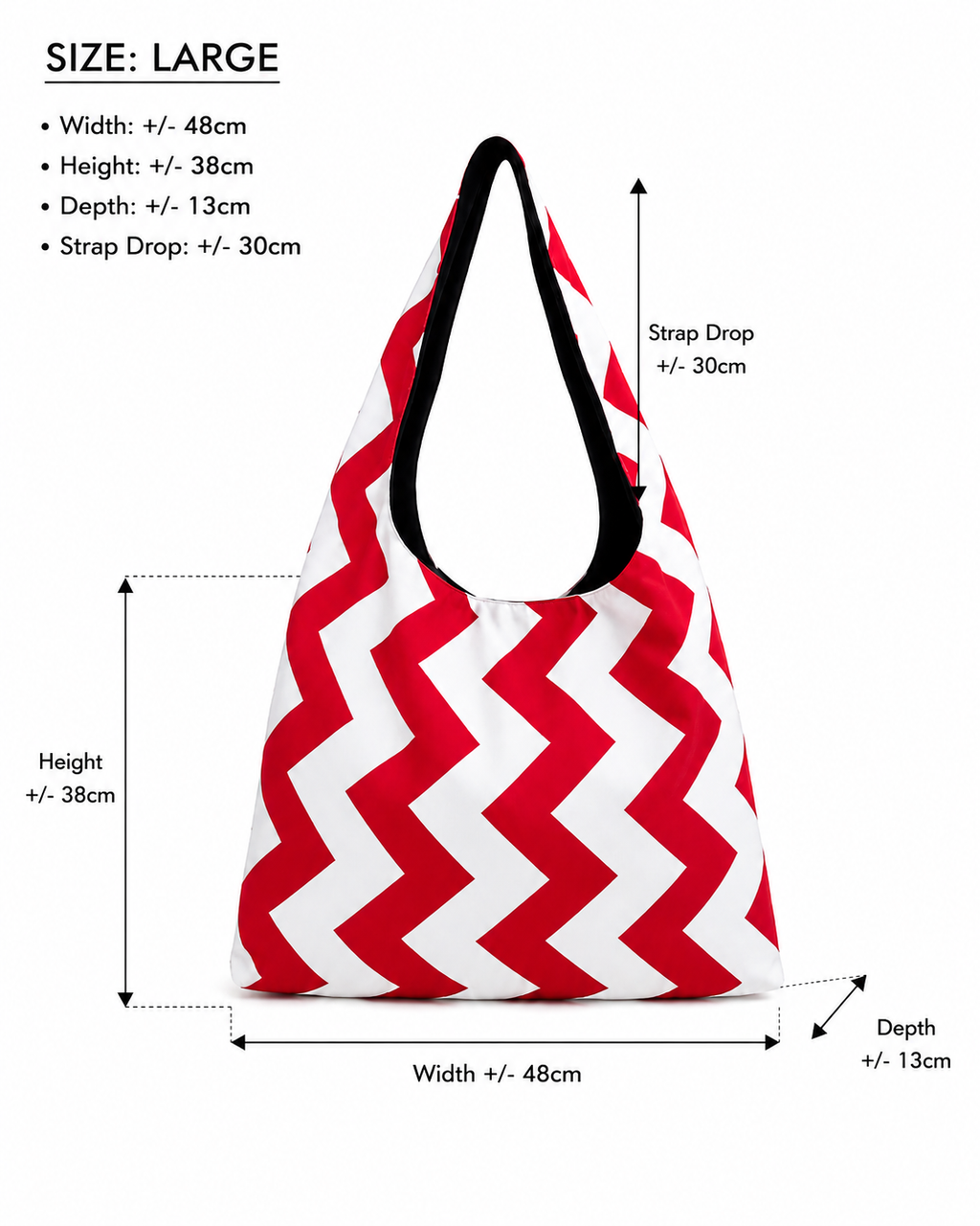 Women's Handbags - Red Chevron- MYB+