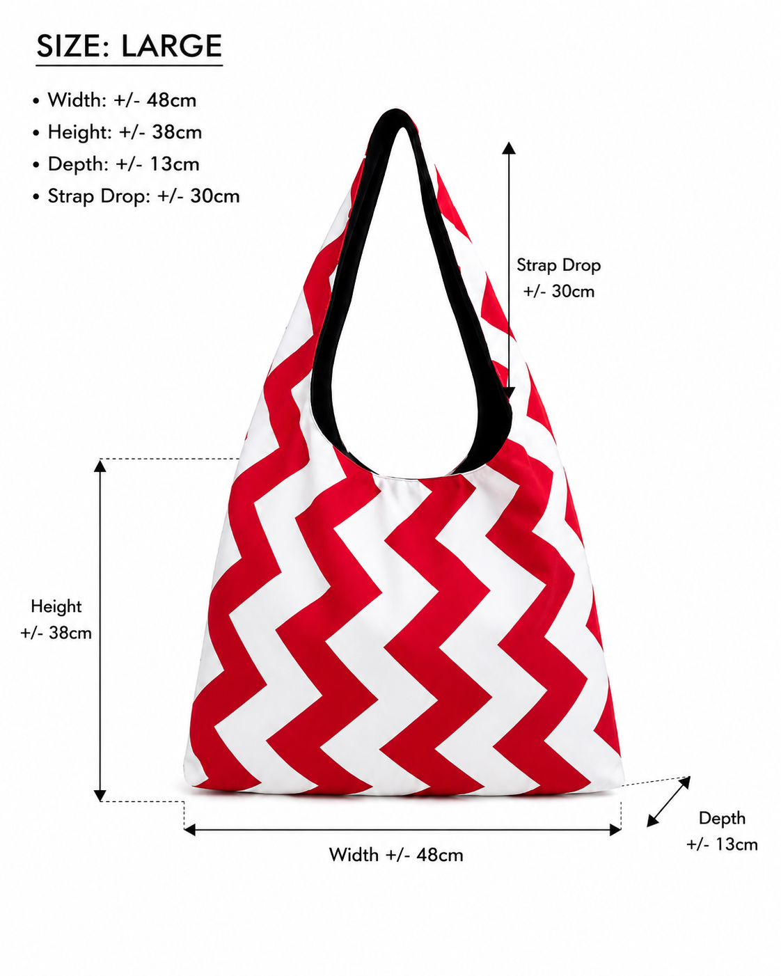 Women's Handbags - Red Chevron- MYB+